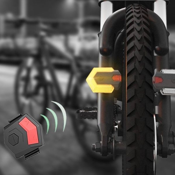 Wireless Remote Control LED Direction Indicator Cycling Warning Light for Commuters