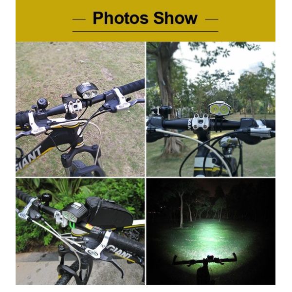 Легкий для установки 2000 люменов 2 СИД Headlamp света фронта велосипеда СИД водостойкого