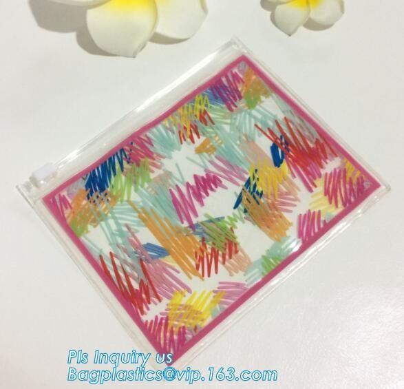 printed slider zipper bag/transparent zip lock plastic packing bag for file,garment,scarf/plastic bag, slider zipper pvc