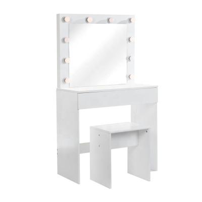 MDF Wood 136cm Height Touch Screen Mirrored Dresser With Mirror Led Lights