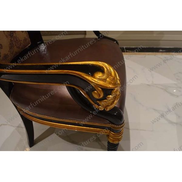 2016 Alibaba Hot sale oval back genuine leather dining chair  TV-008