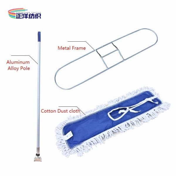 Metal Clip Cotton Cleaning Mop 380Grams Aluminum Handle Cotton Yarn Large Size