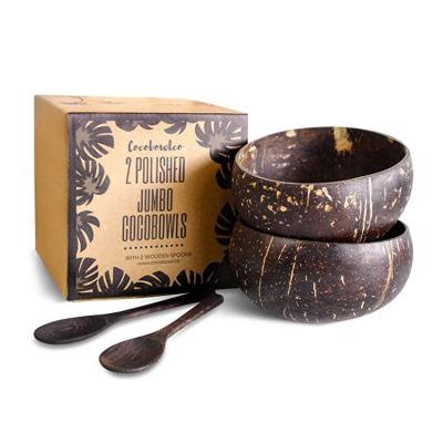 Eco-Friendly Coconut Bowl and Spoon Set with Personalized Logo Durable Dinnerware Type