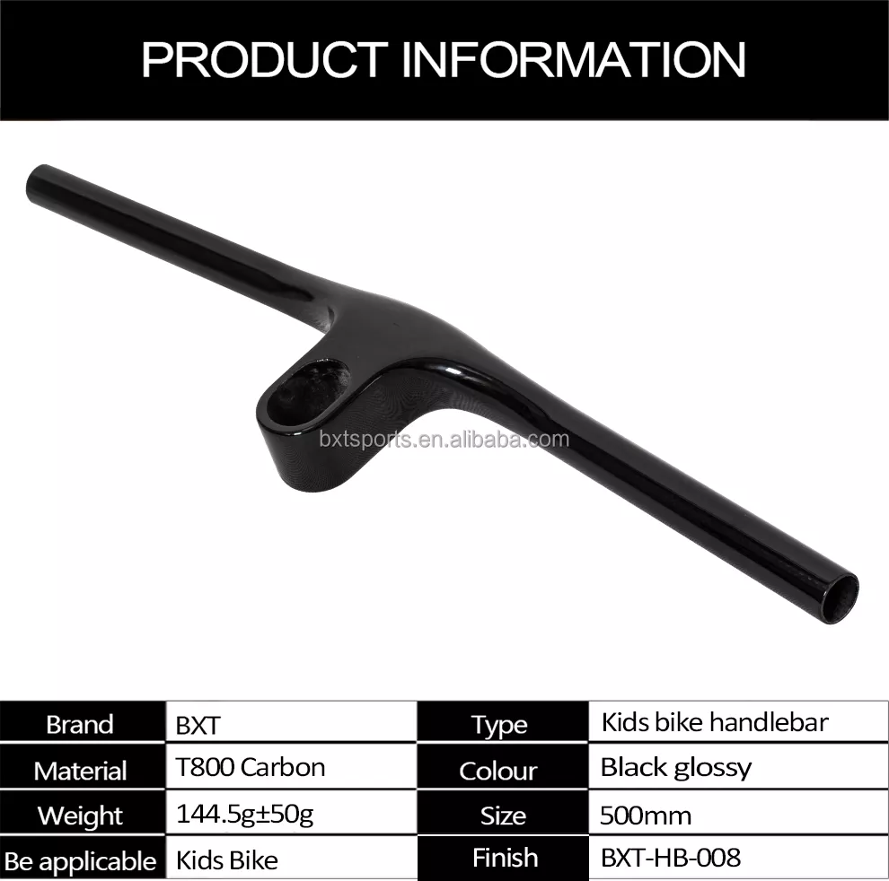 Дети волокна T800 углерода плоско велосипед интегрированная ширина 500mm Handlebar