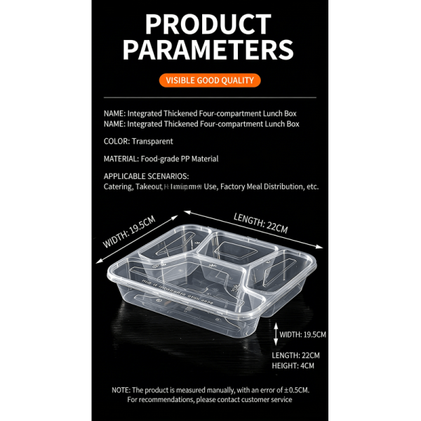 Rectangular Plastic Food Containers with Lids for Storage and Transport