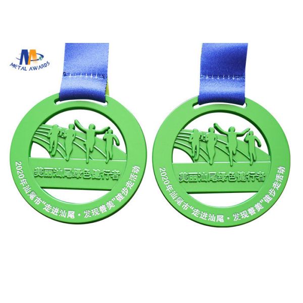 Spay Green Zinc Alloy 65*4MM Walking Stock Medals