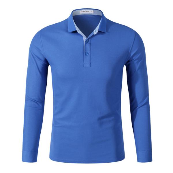 Custom Printing Business Polo Cheap Neck Work Shirts Company Logo  Long Sleeve Polo Shirt