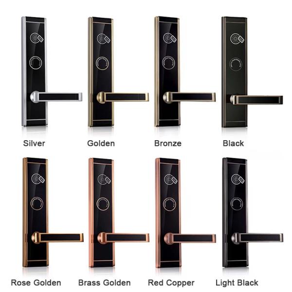 Silver Zinc Alloy Hotel Smart Locks RFID Card Mechanical Key Unlock Lightweight