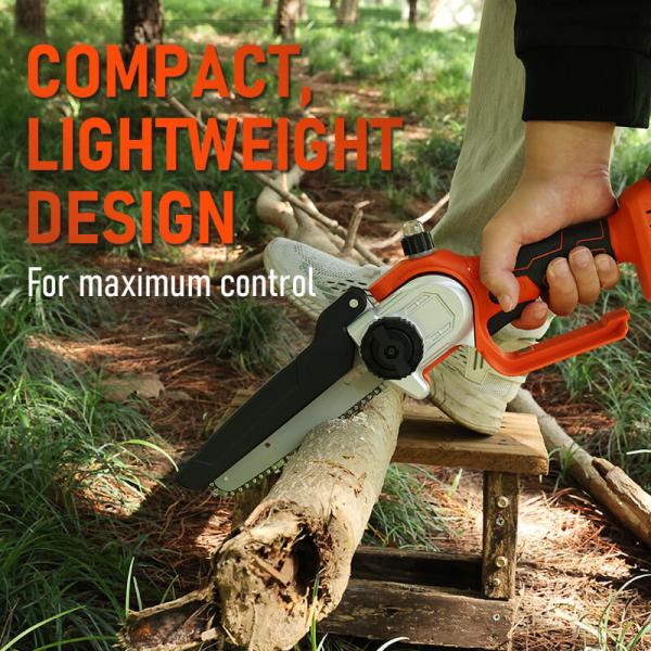 Mini Cordless Brushless Chainsaw 6 Inch Electric Battery Powered Chainsaw With Auto Oil Pump System