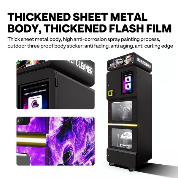 Haloo smart dual compartment helmet cleaning vending machine | 360 ° sterilization and deodorization+dual station efficient cost recovery