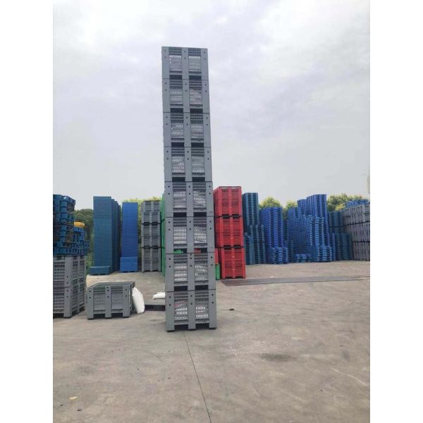 1200*1000*810mm Foldable Plastic Pallet Box for Bulk Storage in Black Gray Blue Closed