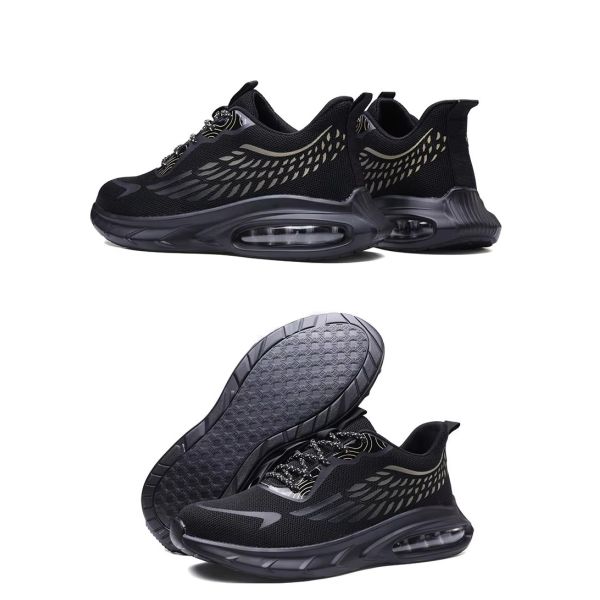 Industrial Work Flyknit Safety Shoes With Air-cushioned Sole And Kevlar Midsole