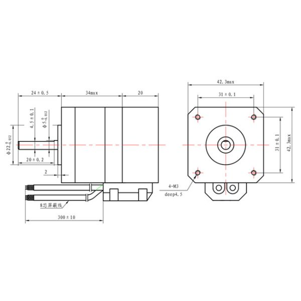 Вращающий момент 1.2A 42*42*34mm Stepper мотора короткозамкнутого витка Nema 17 высокий для робота