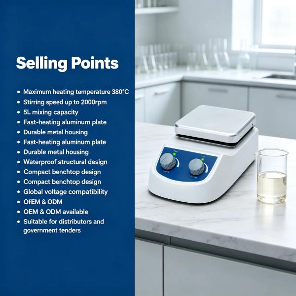 2000 RPM Lab Vortex Mixer 5L Capacity Heating Magnetic Stirrer For Laboratory Use