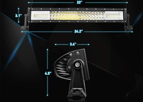 Triple Row Amber LED Light Bar , 22 Inch Amber White LED Light Bar