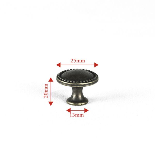 25mm Vintage Zinc Alloy Round Bronze Cabinet Knobs