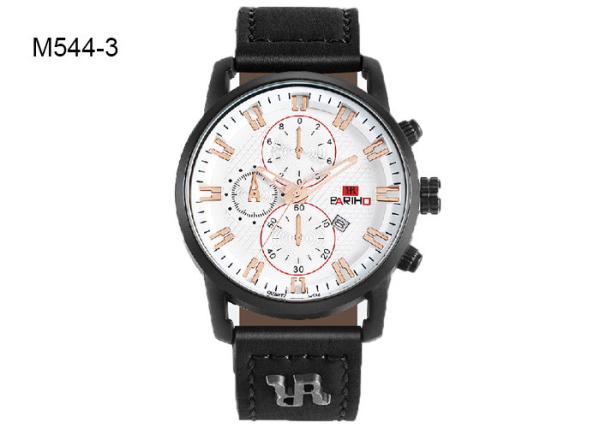 Classic Men's Quartz Watch  BARIHO Analog Wristwatch Leather Strap M544