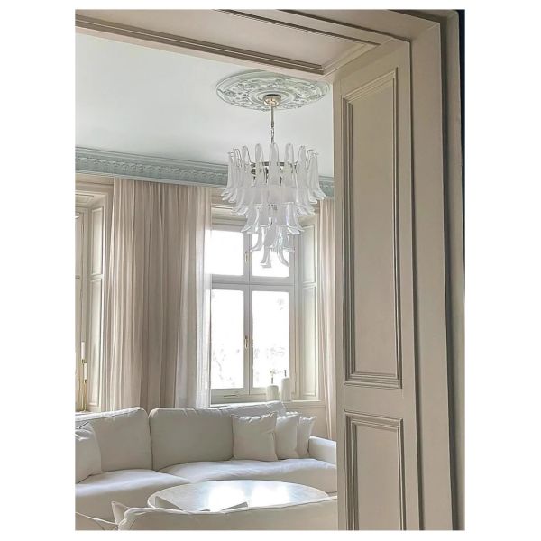JYLIGHTING French Glass Chandelier American Retro Staircase Pendant Light Luxury Chandelier Living Room Dining Room Bedroom Lamp