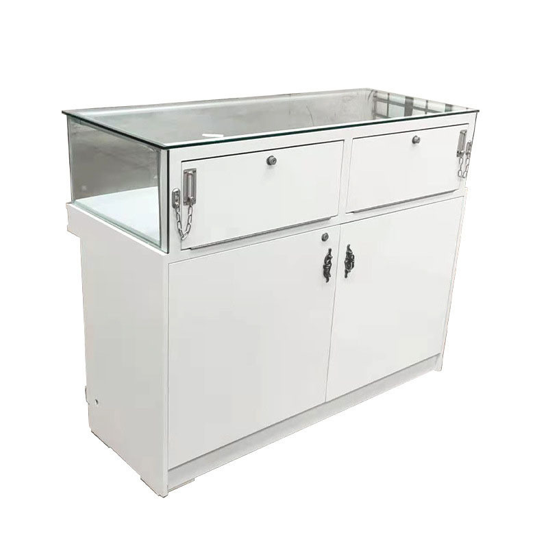 Retail Shops Customized Mirror Jewelry Display Cabinet with Luxury Wood Finish