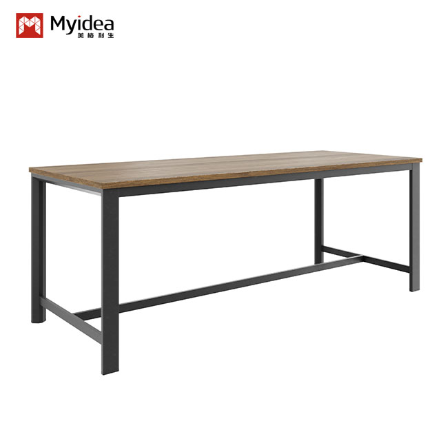 Modern Office Bar Table with Sturdy Steel Legs – A Durable, Space-Efficient Counter for Breakrooms, Coffee Stations, and Casual Work Areas.