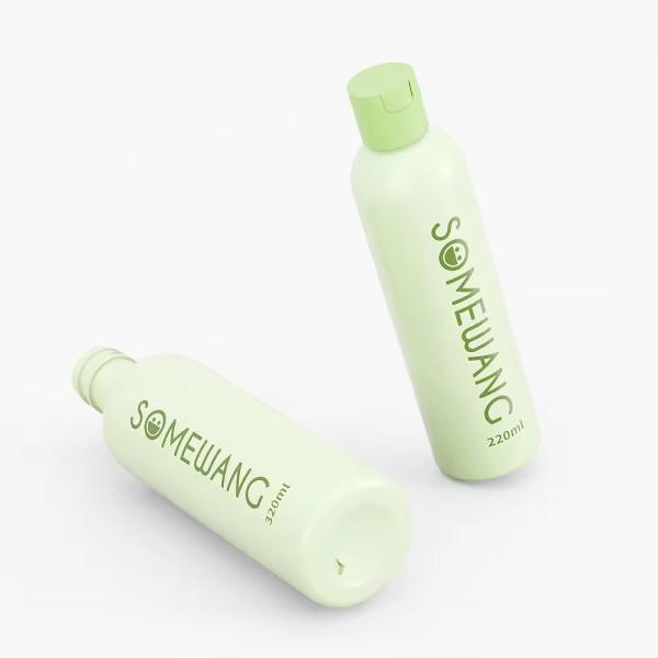 PET Shampoo Conditioner Bottles Green Empty Mouthwash Bottles Oval