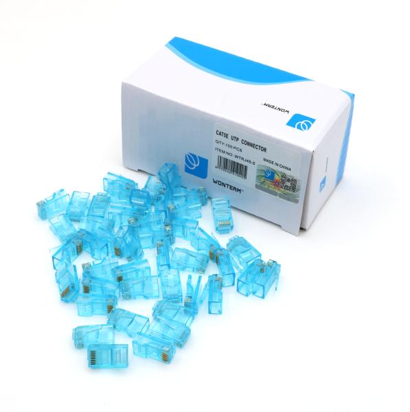 8p8c UTP cat6 rj45 connector rj45 modular jack for Solid Wire 568A and 568B 100 pcs / box