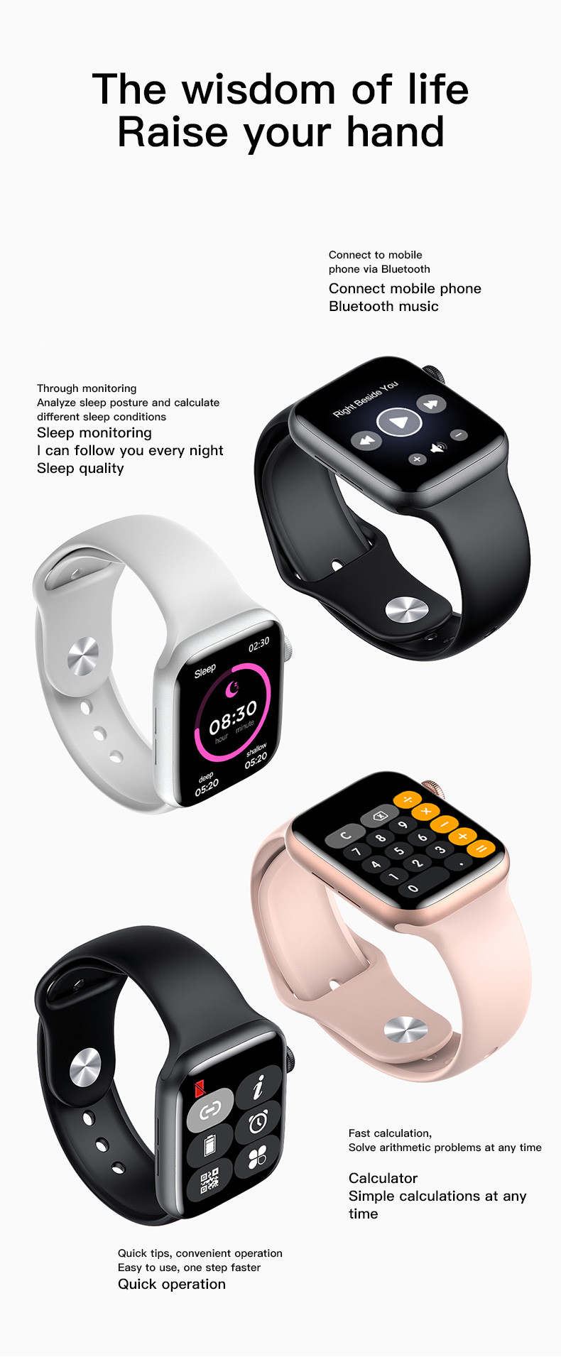 Smartwatch IWO W26+ Pro ECG обоев набора микросхем Mtk 1,75 дюймов