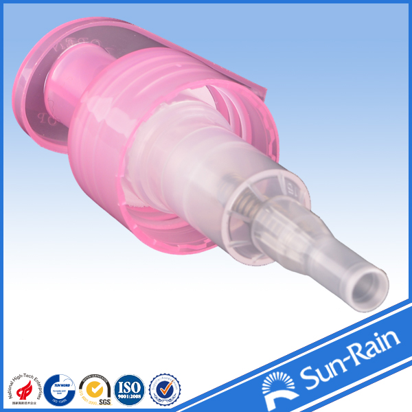 Pink and transparent Lotion Dispenser Pump top , plastic soap pump