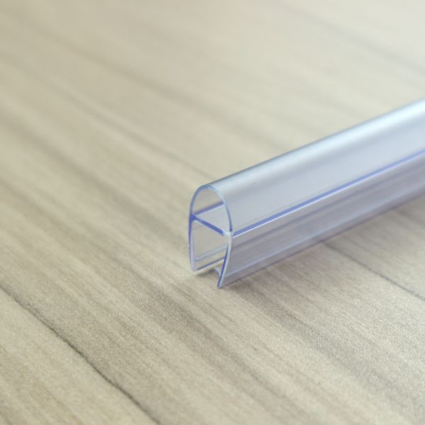 Résistance à l'eau en PVC en forme de D, bande de scellé de porte de douche en verre pour une taille de porte supérieure à 1200 mm