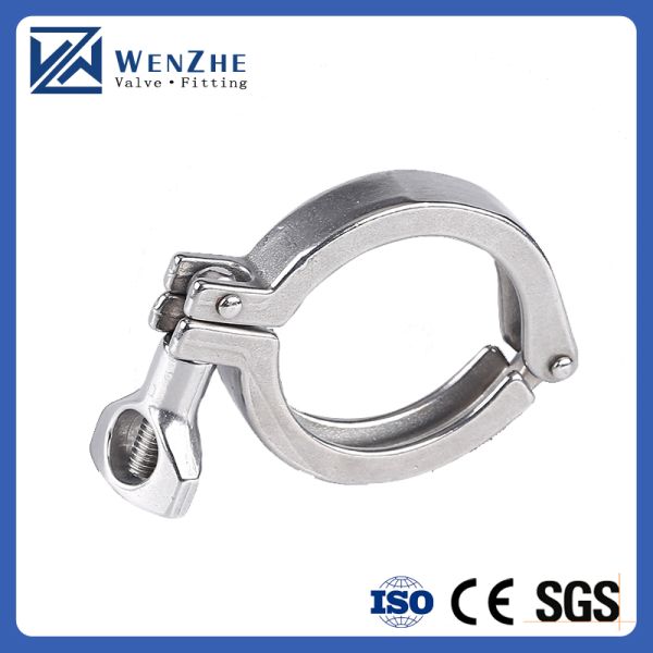 Clampas de tuberías sanitarias de acero inoxidable certificadas CE con presión máxima de 10 bar 145 PSI