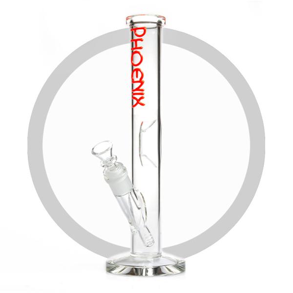 Phoenix 12 Inches Straight Tube Glass Smoking Water Pipe Ingot  Ice Bongs Hookah