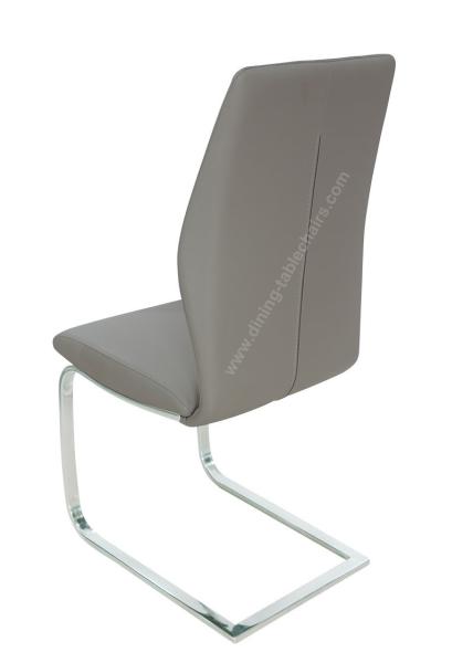 Modern PU Dining Chairs Thickly Foamed Seat Curved Back Scratch Proof