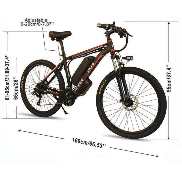 Lithium Battery 26 Inch Electric Mountain Bike SMLRO C6 With Cutoff Brake