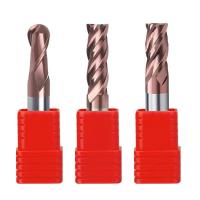 55 Degree Thick Shank Tungsten Steel Alloy Ball End Mill 2 Flutes CNC Ball Cutter