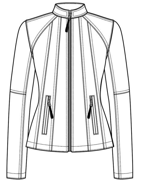 Upstyled Pu Leather Jacket Mandarin Collar Bone With Triple Needle Topstitching Tw76737