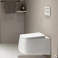 Bathroom Wall Mounted Toilet Ceramic Sanitary Ware With UF Toilet Seat