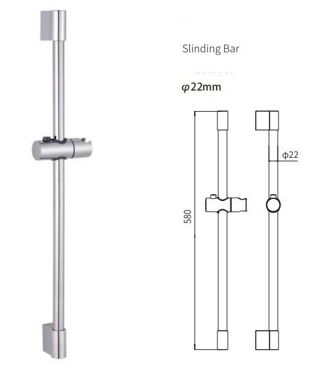Barre à glissière réglable pour le souleveur de douche en acier inoxydable moderne simple SUS304