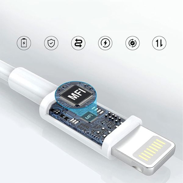 Lightning To USB C 2M Charging Cable White MFI Certificated C94 Chip MFI Certified Cable Factory China