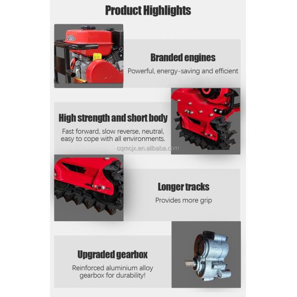 Gasoline Power Type Mini Self Propelled Power Tiller Cultivator with 160x80x55cm Size