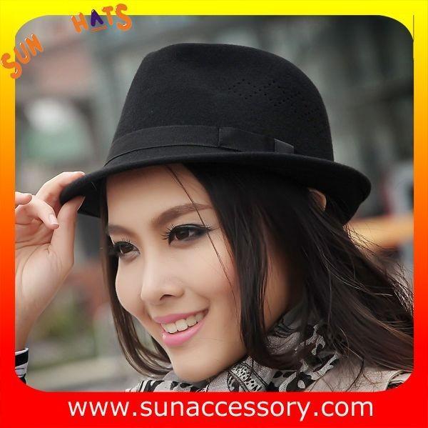 5780351 Sun Accessory customized  winner  fashion 100% wool felt fedora hats, unisex hats and caps wholesaling