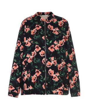 Woven Fabric Cool Women Jacket Ladies Flower Print Long Sleeve Coat For Autumn