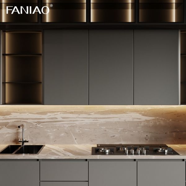 Площадка MDF фанера твердое дерево с ациклическим лаком Маттовый высоко блестящий ПВХ ПЭТ меламин Готовый кухонный шкаф