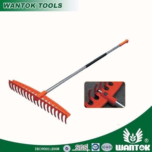 Telescopic Aluminium Handle Plastic Garden Rake for Easy Leaf and Debris Collection