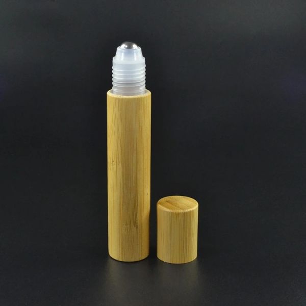 Bamboo Wooden Roller Ball Bottles , Child Proof Oil Roller Bottles 10ml