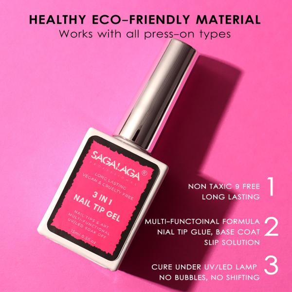 Super Strong Brush in Gel Glue for False Nails Tips 15ML Capacity Eco-friendly Nontoxic