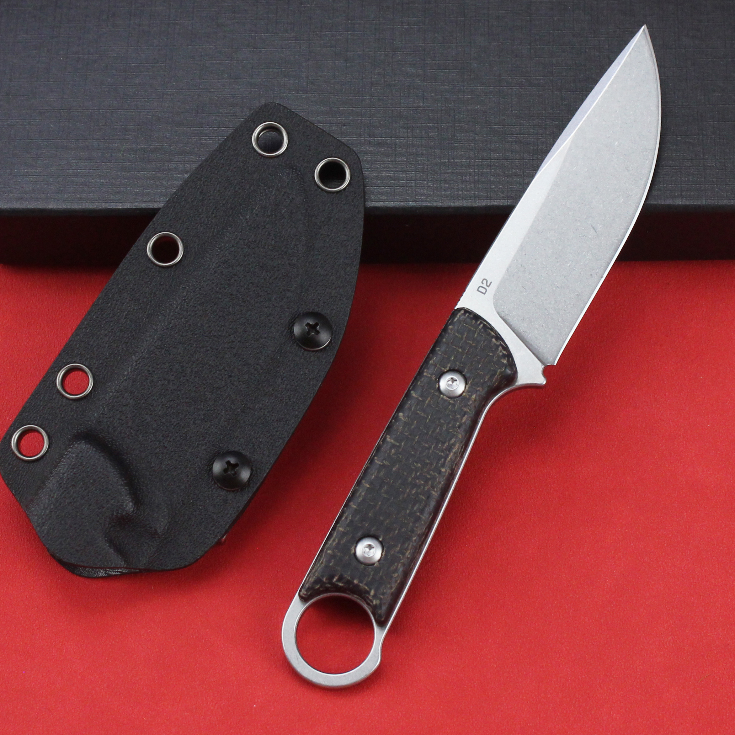 GT0178 D2 Blade High Quality Linen Handle  EDC Pocket Knives