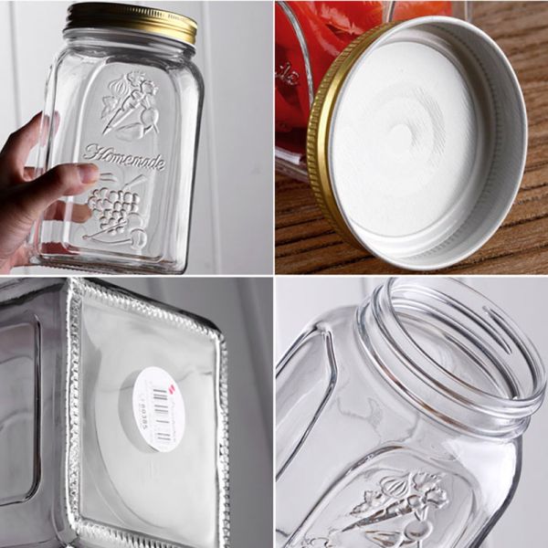 Safe Hygienic Glass Canning Jars Glass Food Storage Jars For Dried Fruits