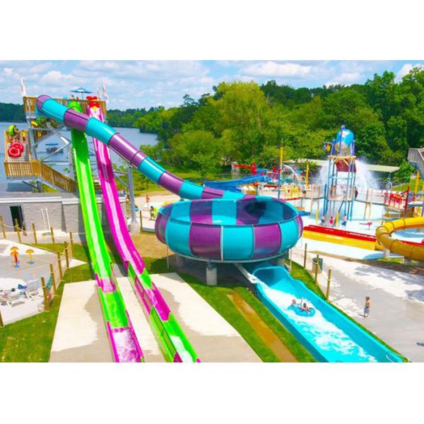 Оборудование открытых/близких высокоскоростных водных горок красное и голубое ст