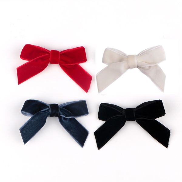 4 Colors Velvet Bows Hair Clips for Girls Up to 4 Level Color Fastness and Eco-friendly