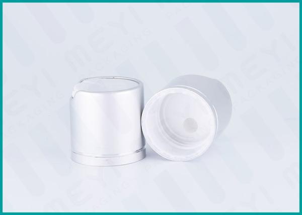 Tampão de alumínio de prata geado 24/410 da parte superior do disco com linha de prata e o tampão superior branco